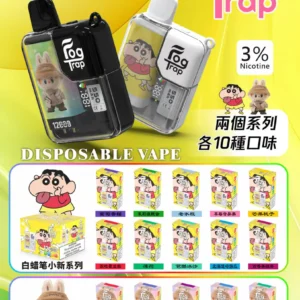 20251205164321_465_419 Fog Trap 拉布布系列 12000口拋棄式電子煙/一次性電子煙 LABUBU 聯名款10款口味 8.5ml 大容量・LCD 顯示・Type-C 充電 台灣現貨