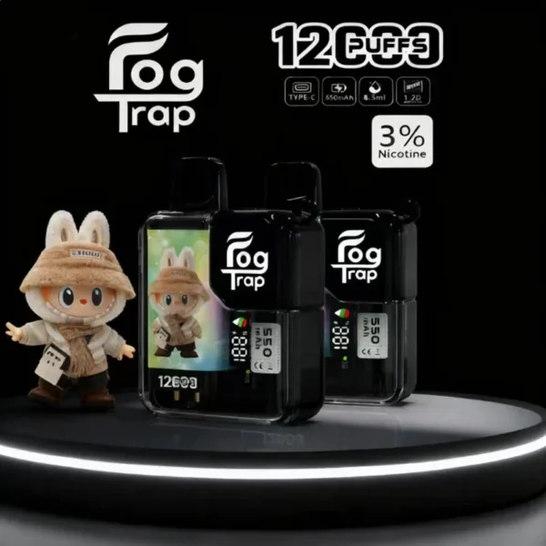 Fog Trap 拉布布系列 12000口拋棄式電子煙/一次性電子煙 LABUBU 聯名款10款口味 8.5ml 大容量・LCD 顯示・Type-C 充電 台灣現貨