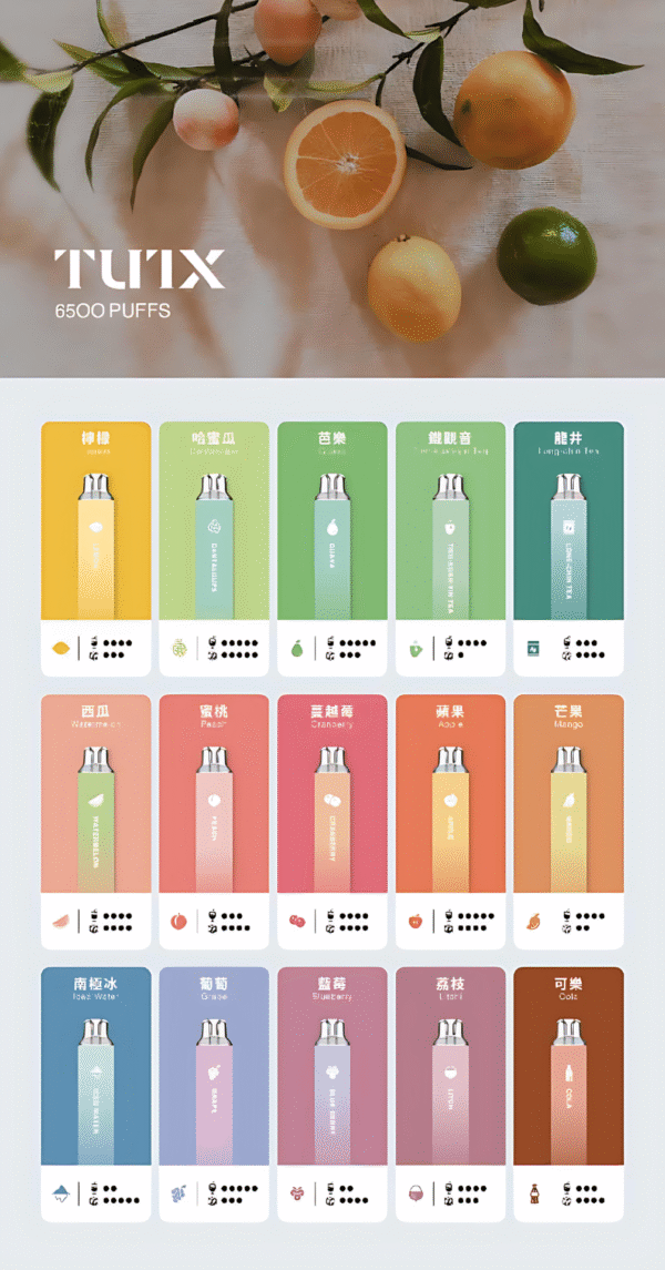 TUTX 6500 PUFFS 一次性抛棄式 免充電